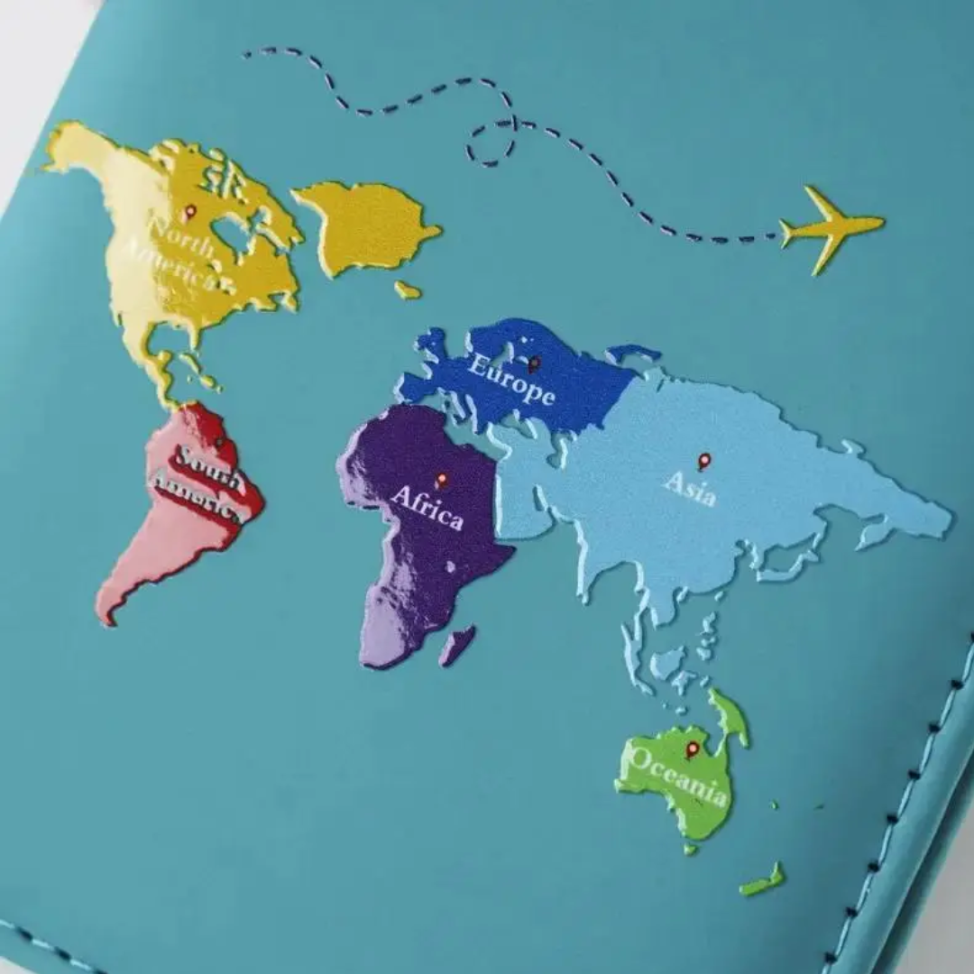 Colorful Letter Map Passport Wallet – Travel in Style