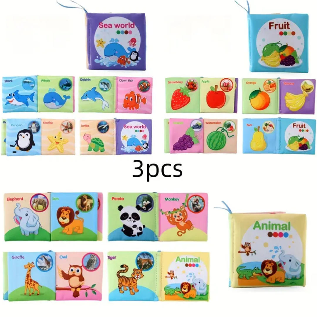 Set of 5 Sensory Cloth Books for Early Learning and Fun