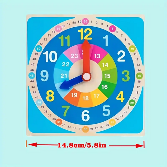 Colorful Wooden Clock Toy – Teach Time Without Screens