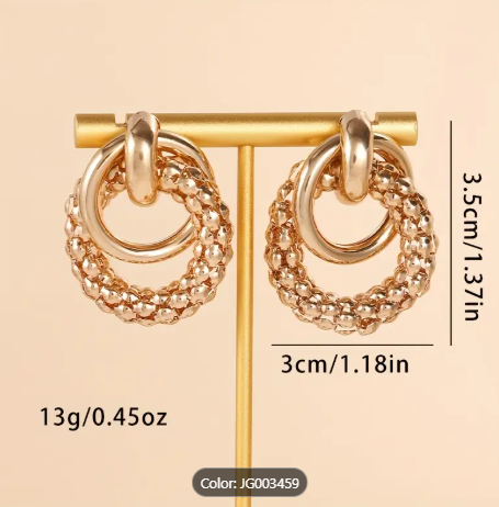 Twist Circle Earrings – Elegant Hollow-Out Round Design