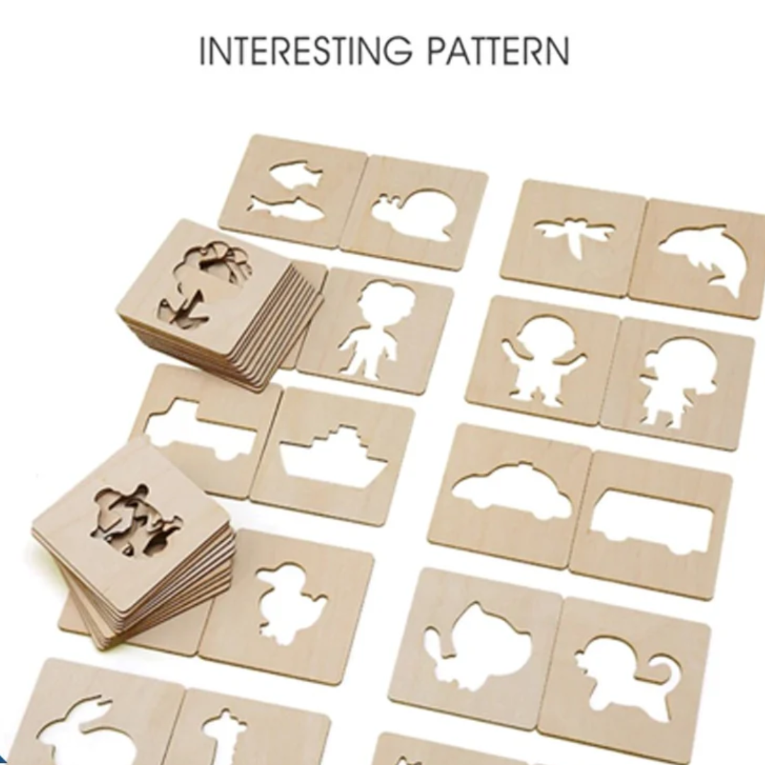 10pcs Wooden Drawing Templates