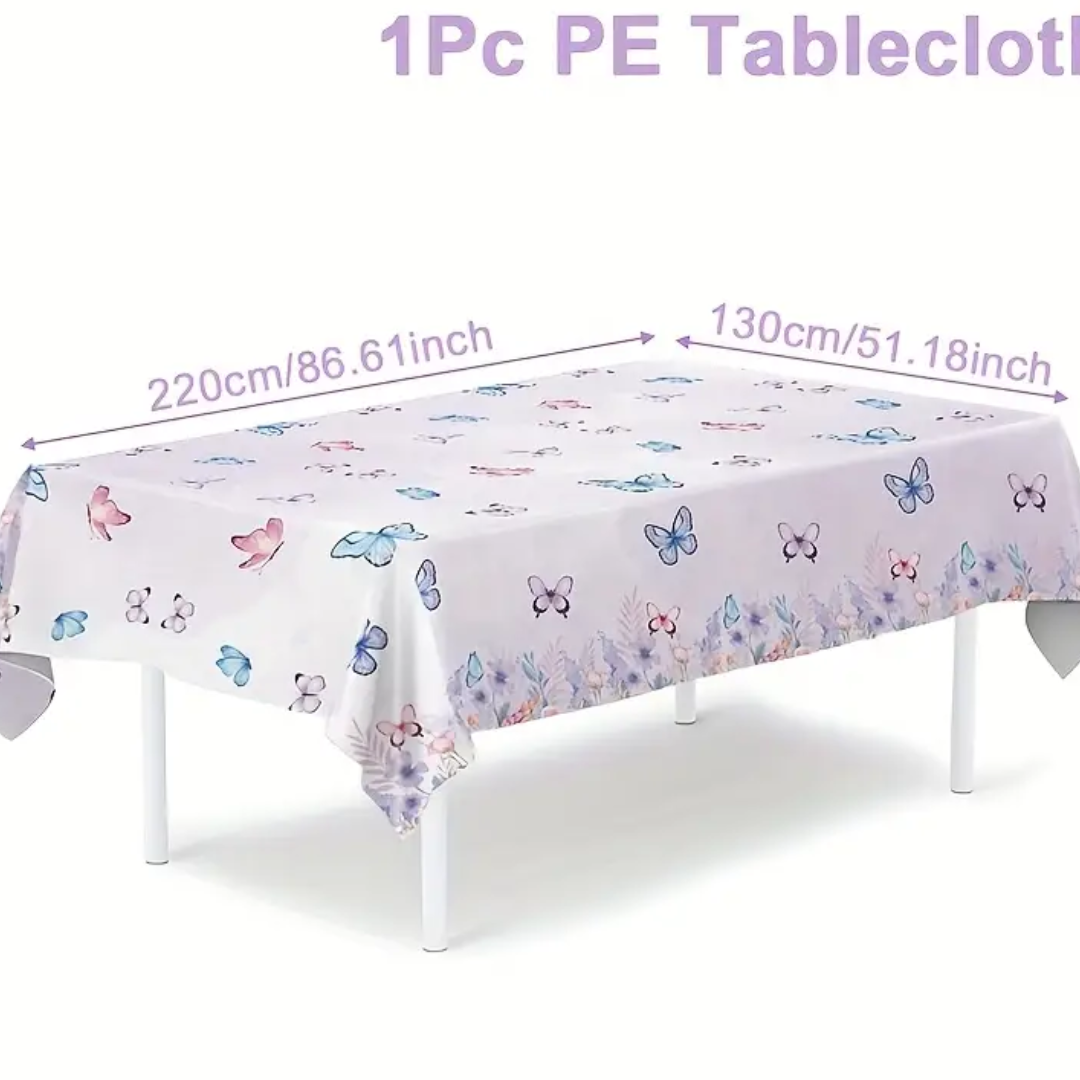 Watercolor Purple Tablecloth – Elegant &amp; Disposable Party Decor