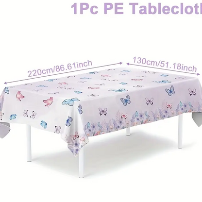Watercolor Purple Tablecloth – Elegant &amp; Disposable Party Decor