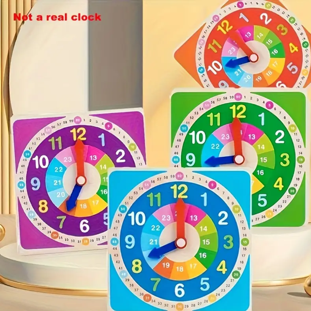 Colorful Wooden Clock Toy – Teach Time Without Screens