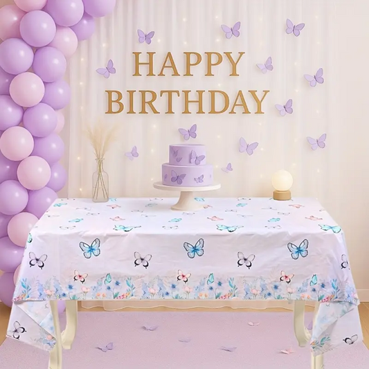 Watercolor Purple Tablecloth – Elegant &amp; Disposable Party Decor