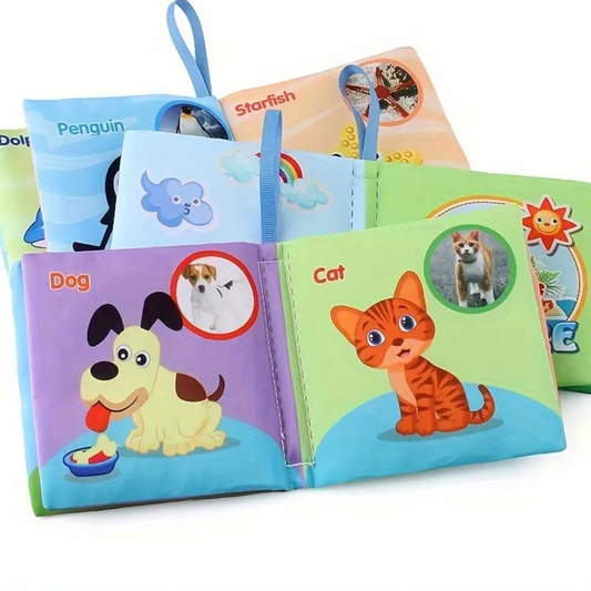 Set of 5 Sensory Cloth Books for Early Learning and Fun
